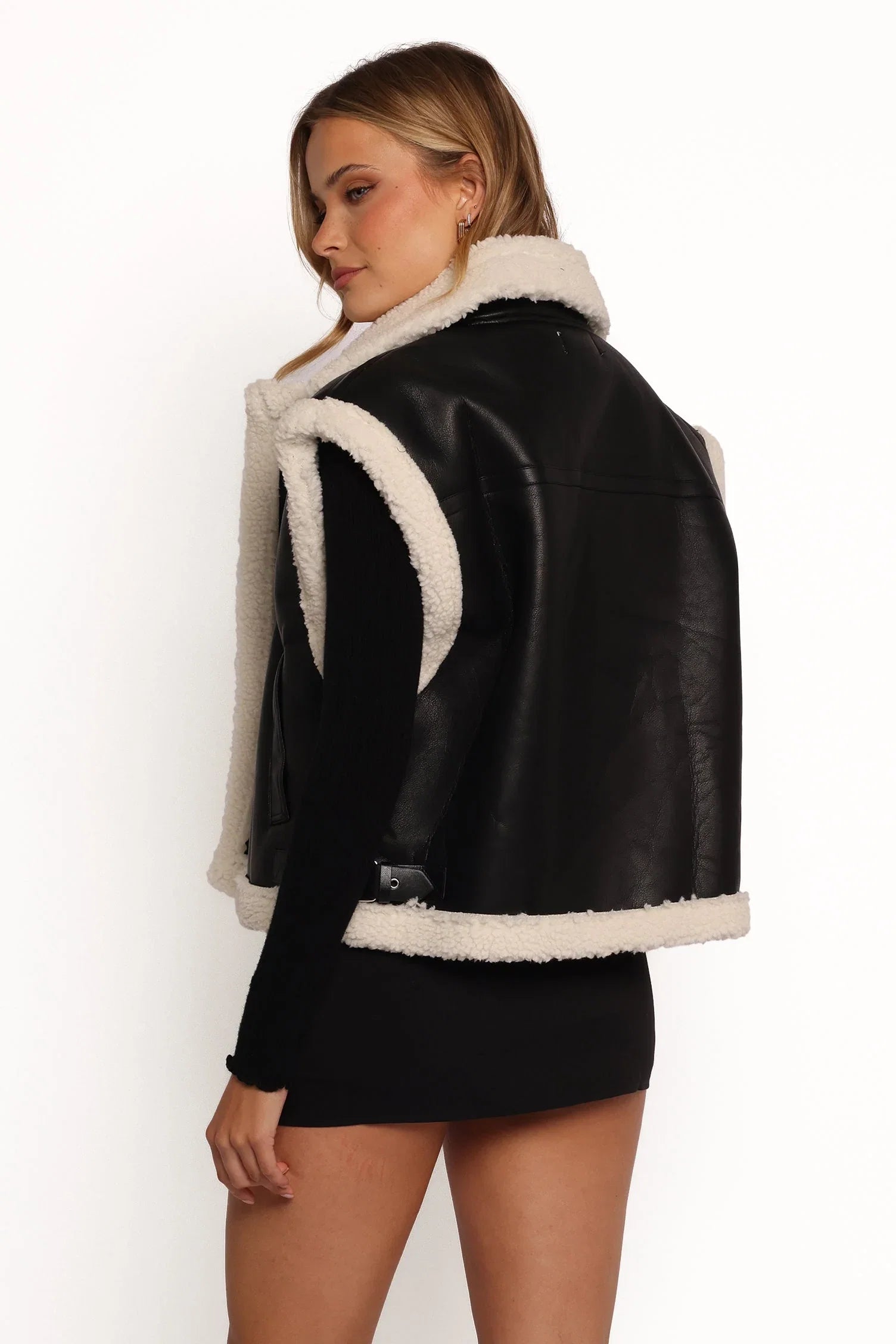 Kayden Faux Shearling Lined Vest Black