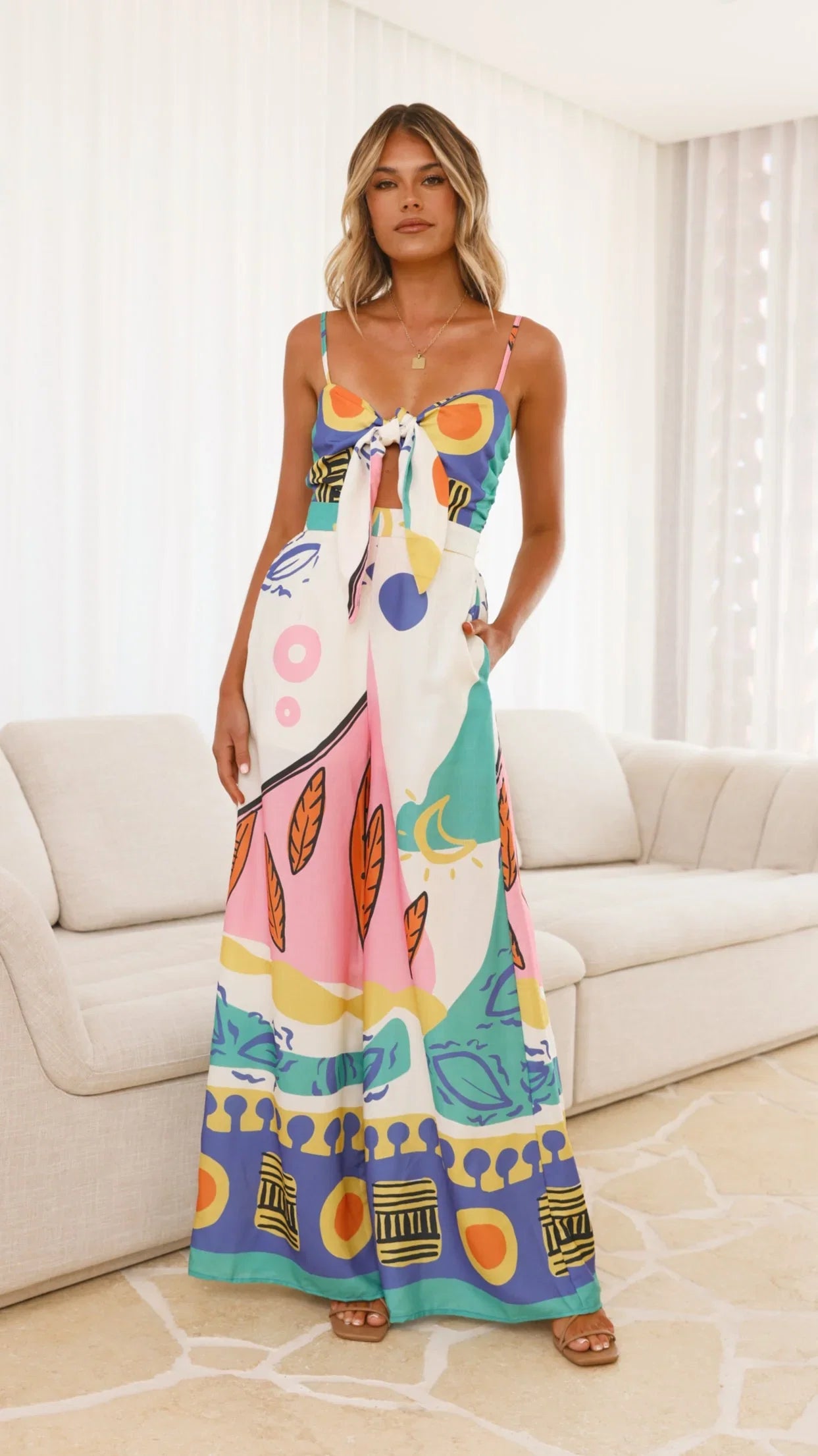 Teresa Jumpsuit Blue Pink