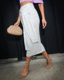 City Lights Draped Sequin Midi Skirt