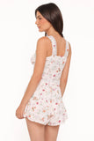 Antonia Lace Trim Top White Poppy Rose