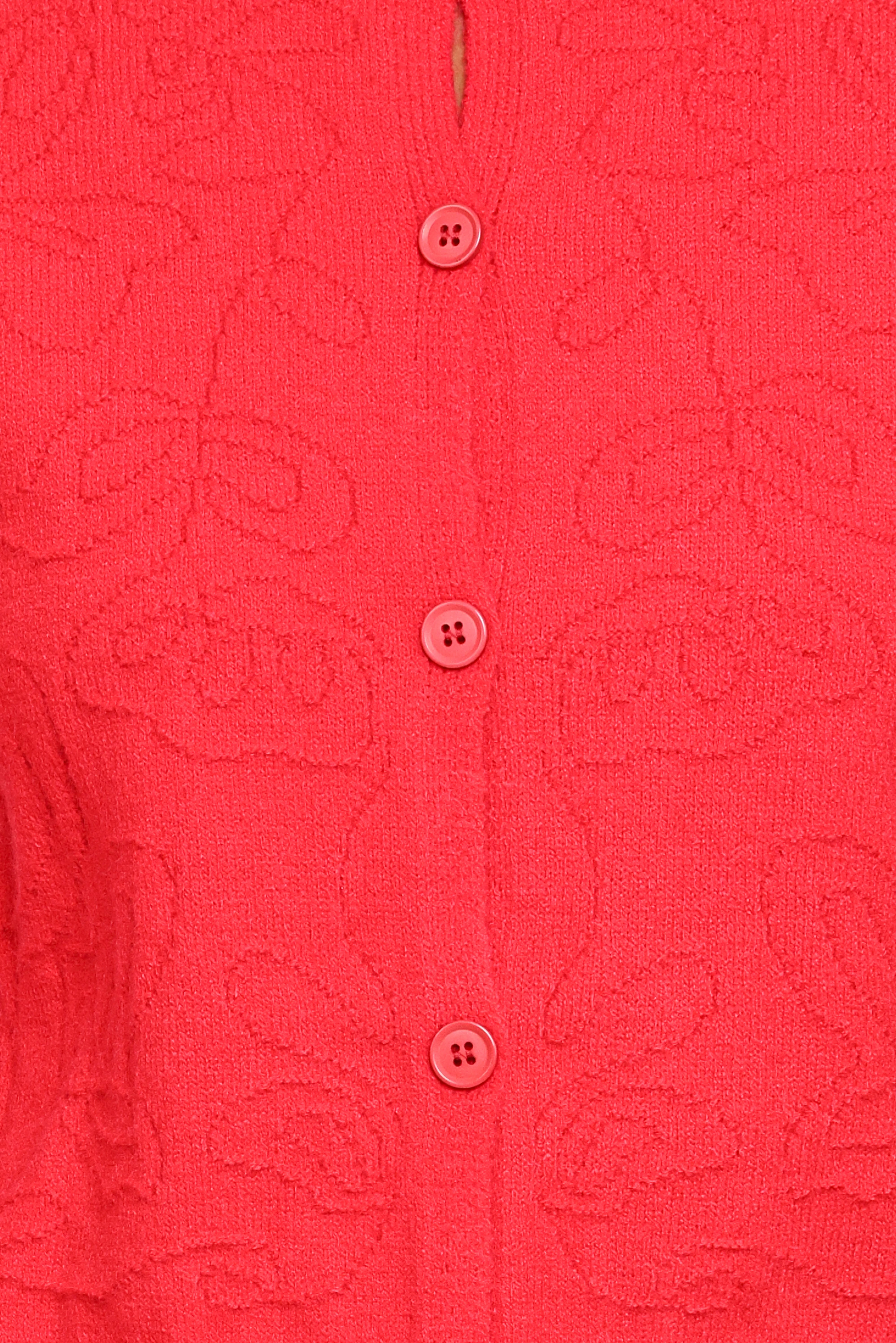 Fauna Tonal Floral Cardigan Red