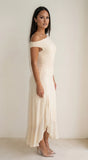 Ascent Off Shoulder Maxi Dress Butter Yellow