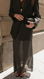 Onella Sheer Maxi Skirt Black White Spot