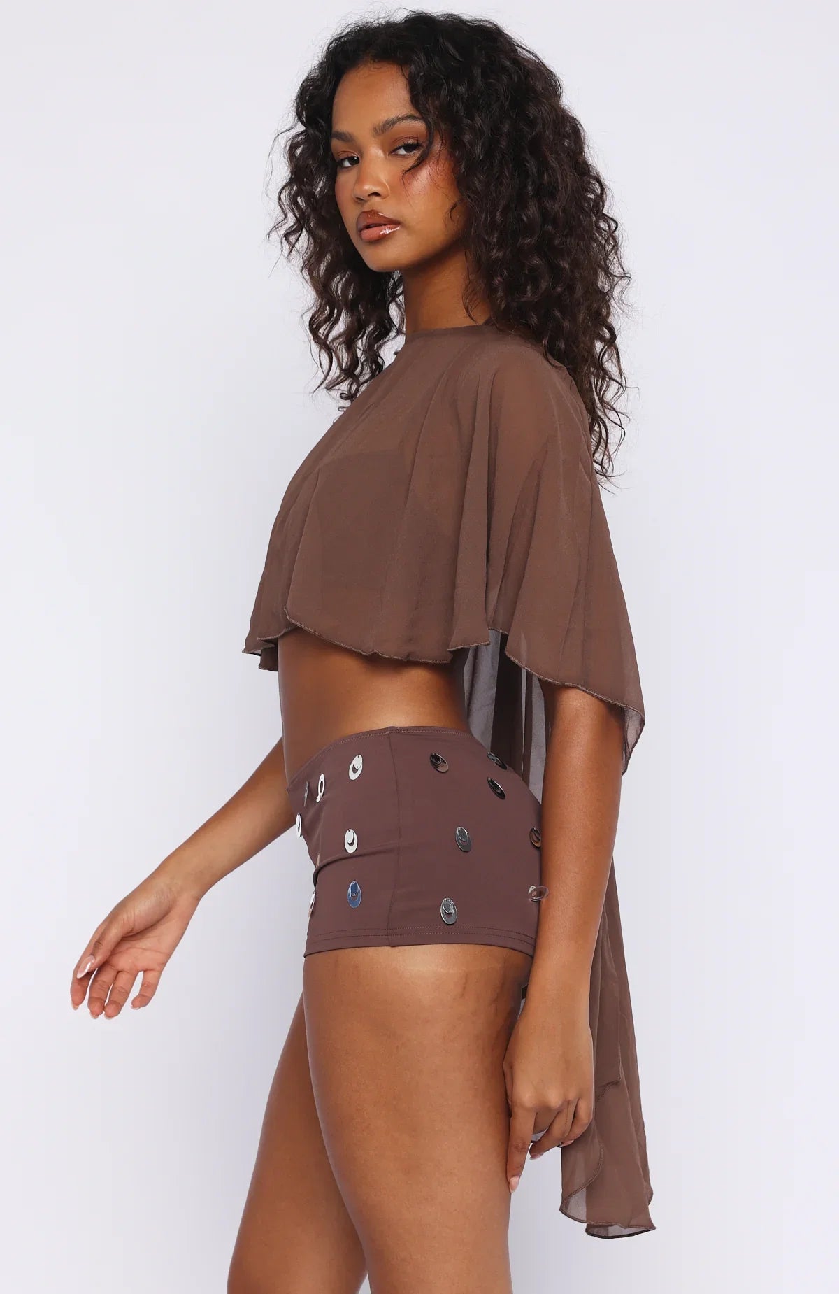 Solar Shade Sequin Shorts Toasted Coconut