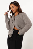 Wilde Bow Front Cardigan Light Grey
