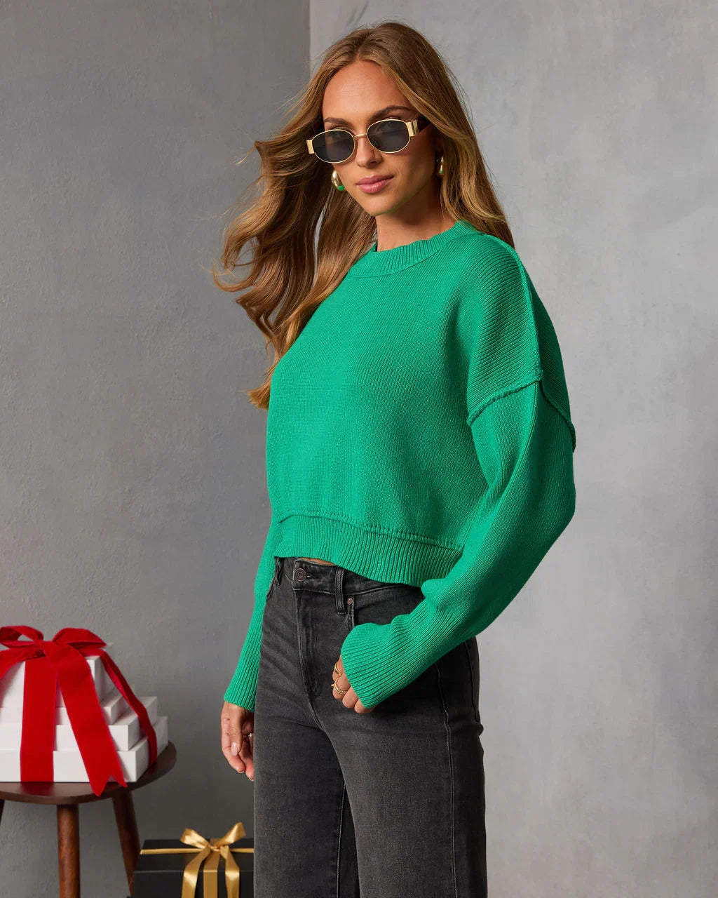 Elouise Cropped Crewneck Sweater