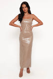 Karley Sequin Maxi Dress Beige