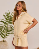 Fresh Bliss Short Sleeve Zip Up Top