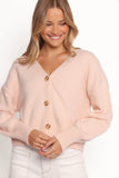 Isabel Button Front Cardigan Pale Pink