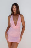 By Candlelight Beaded Mini Dress Baby Pink