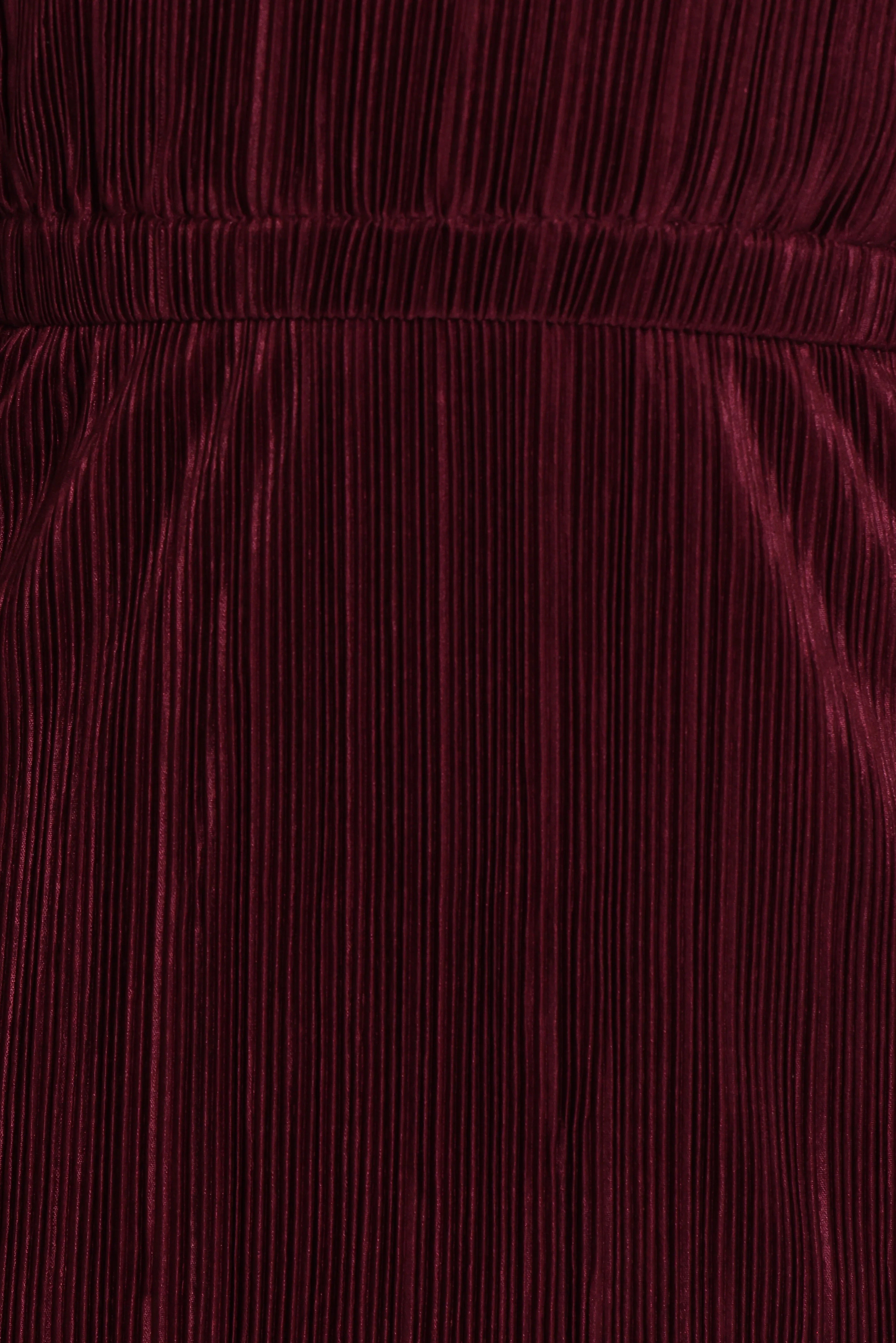 Pontee One Shoulder Pleated Midi Dress Burgundy