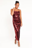 Karley Sequin Maxi Dress Burgundy