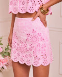 Faded Archive Eyelet Twill Mini Skirt