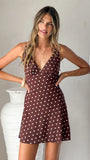 Halina Mini Dress Chocolate Nude Spot