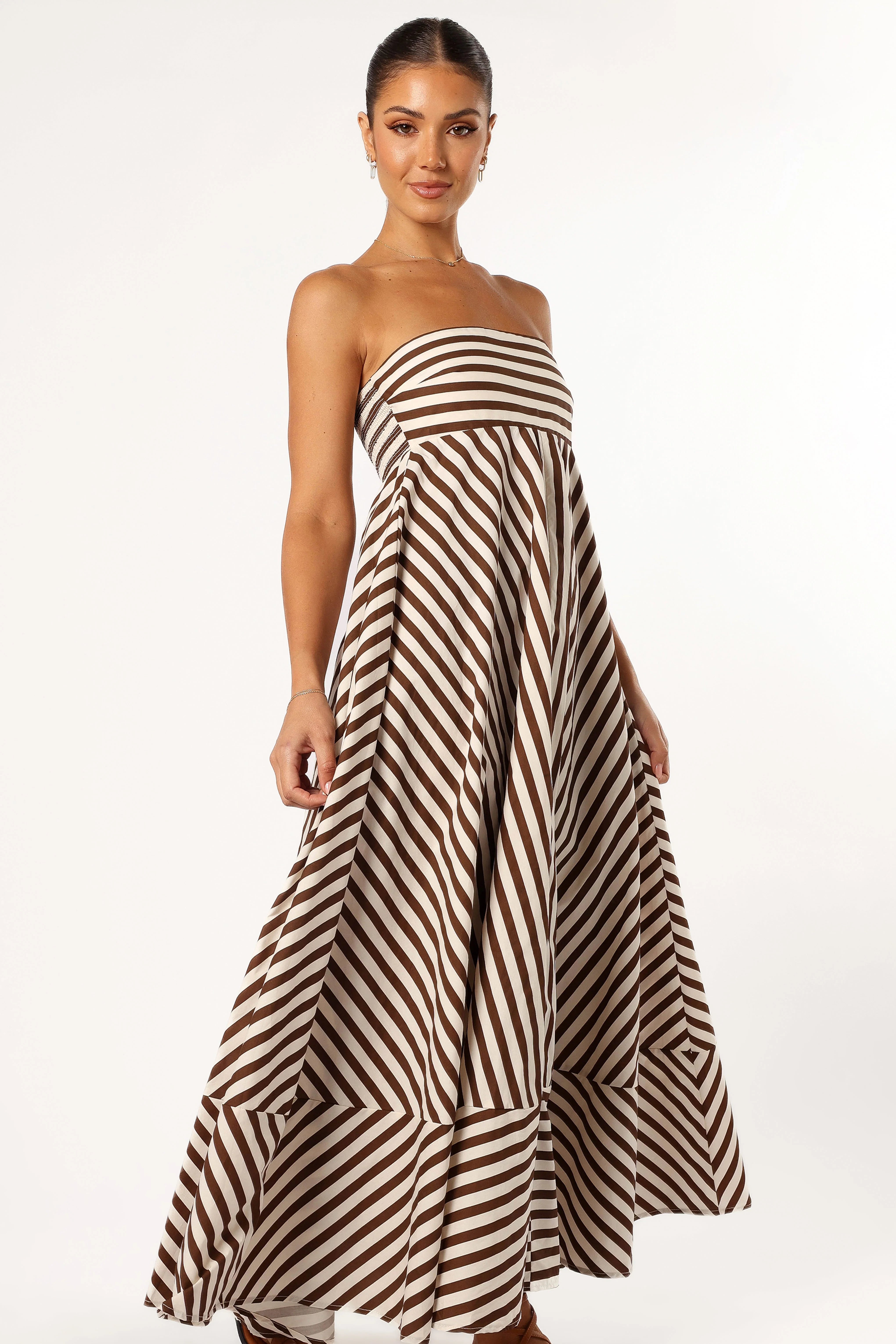 Bowie Strapless Maxi Dress Chocolate