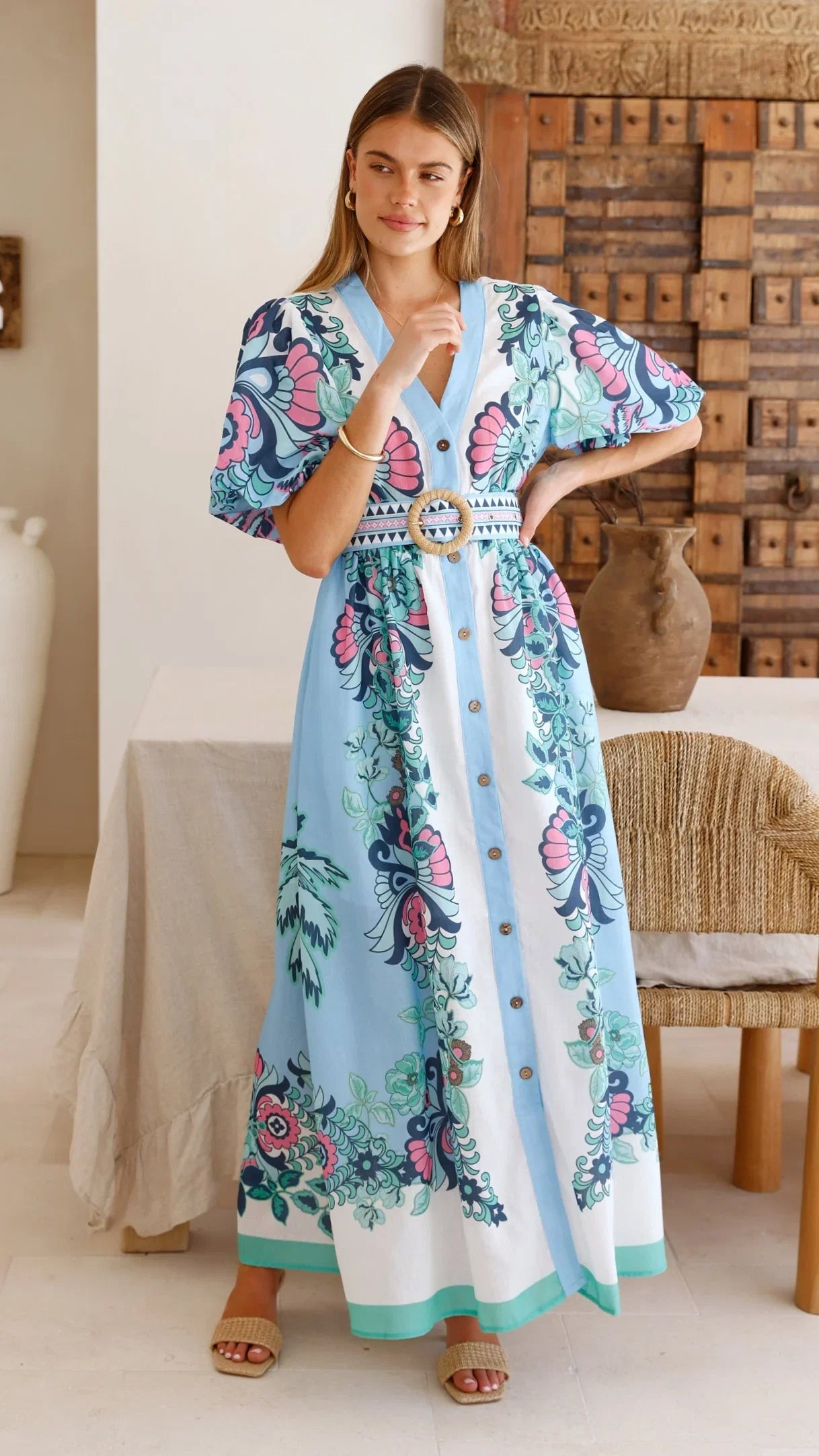Dali Maxi Dress Island Bloom Blue