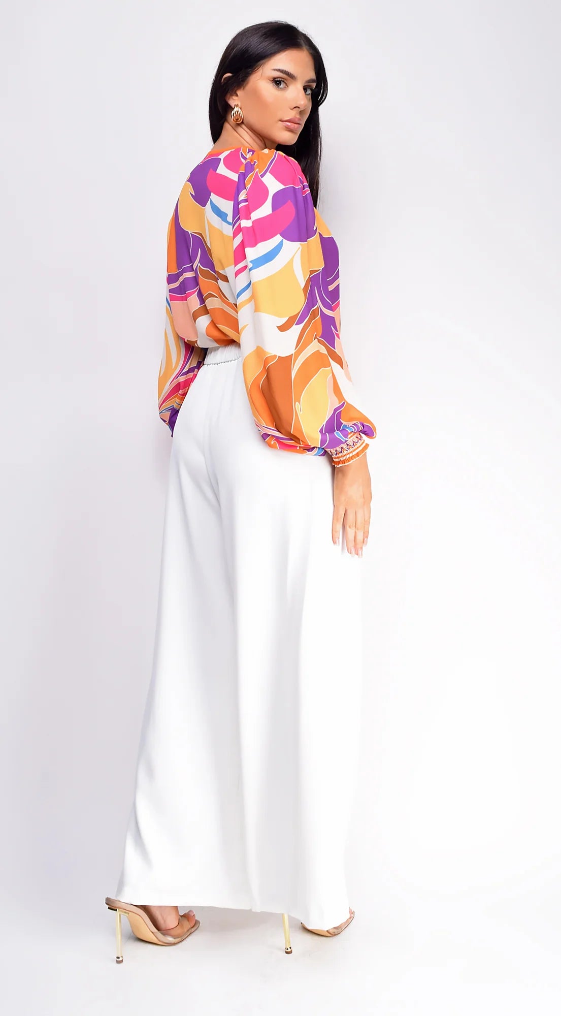Leona Elasticized Wide Leg Pants Ivory