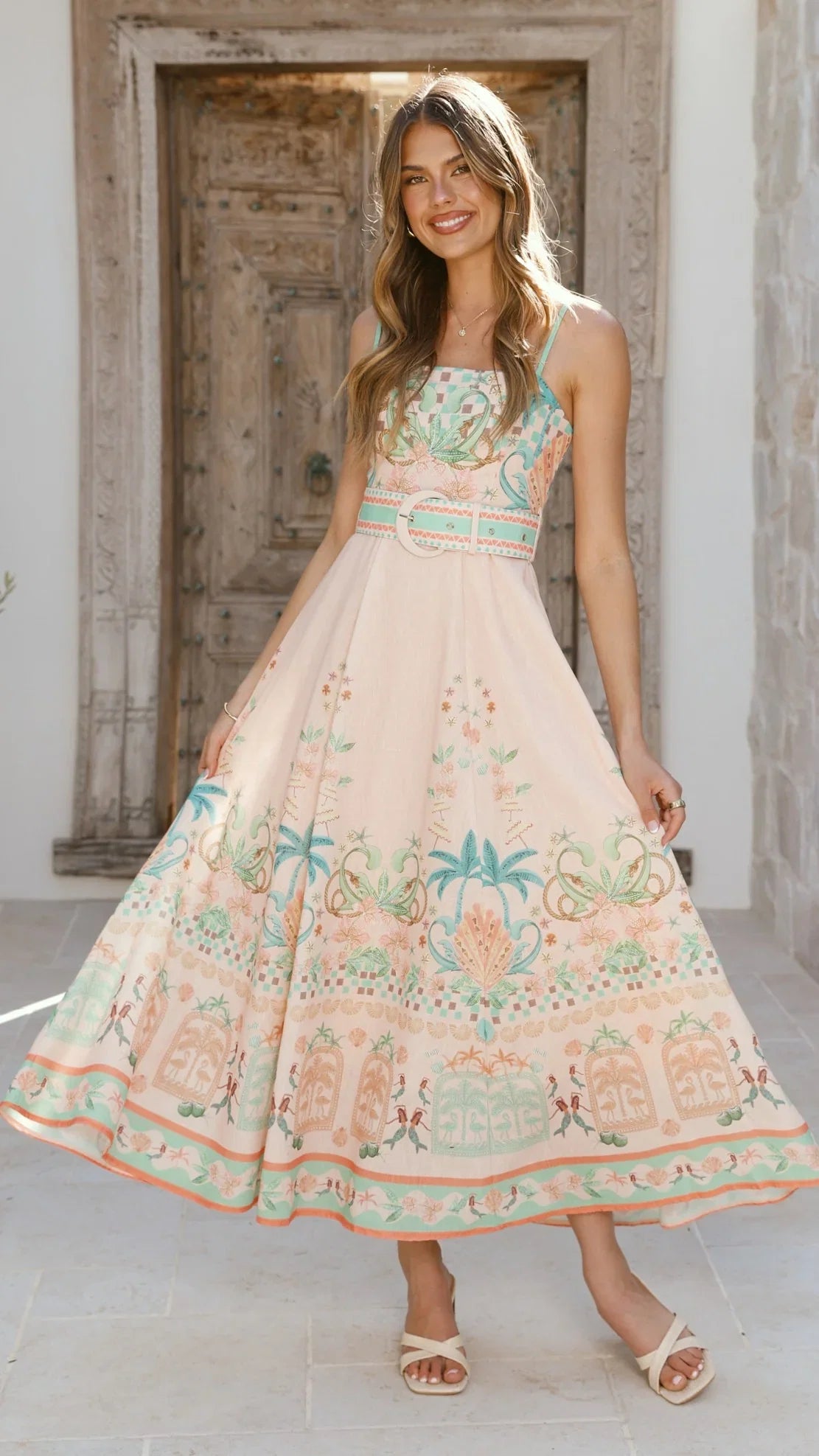 Nellie Midi Dress Aurora Print