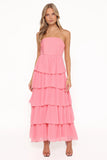 Peachester Strapless Maxi Dress Coral