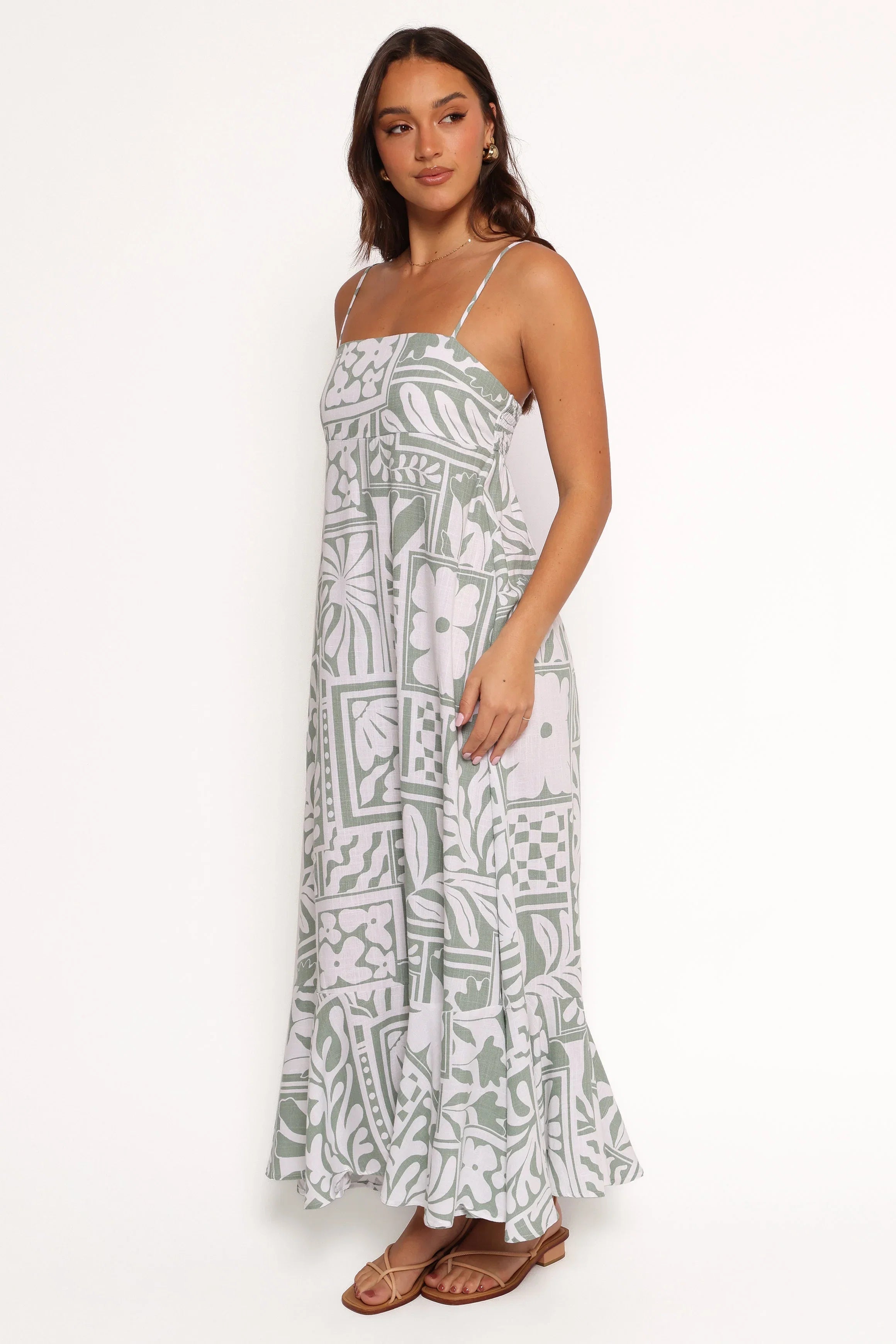 Kelsie Midi Dress Sage Print