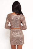 Hollyn Sequin Skirt Set Gold