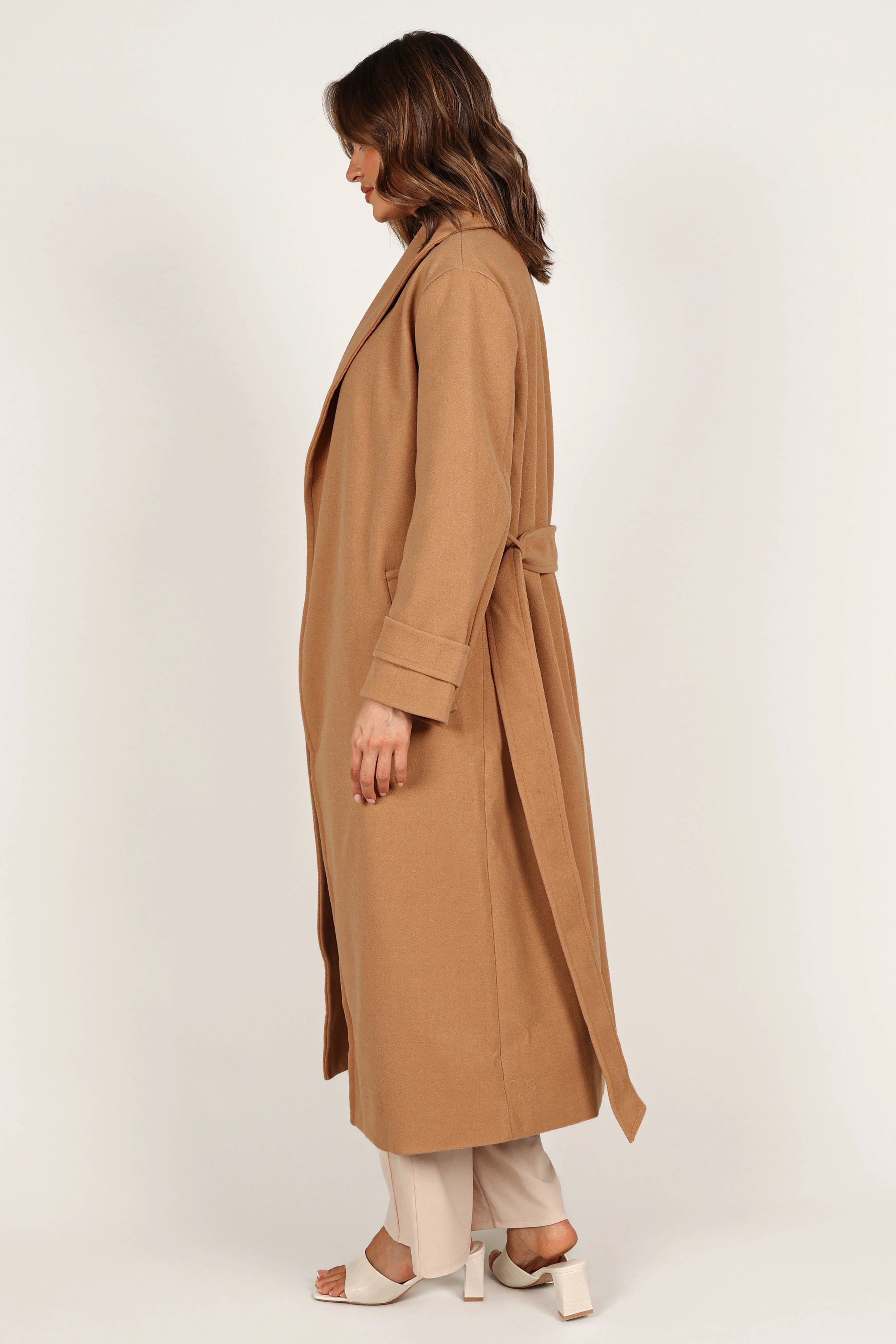 Emersyn Tie Front Coat Camel
