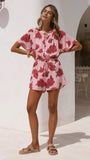 Santorini Playsuit Dahlia Rouge