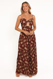 Alice Wide Leg Jumpsuit Brown Floral
