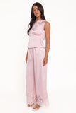 Viola Drawstring Wide Leg Pant Pale Pink