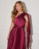 Tallisa One Shoulder Pleated Midi Dress