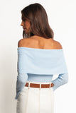 Rory Off Shoulder Top Pale Blue