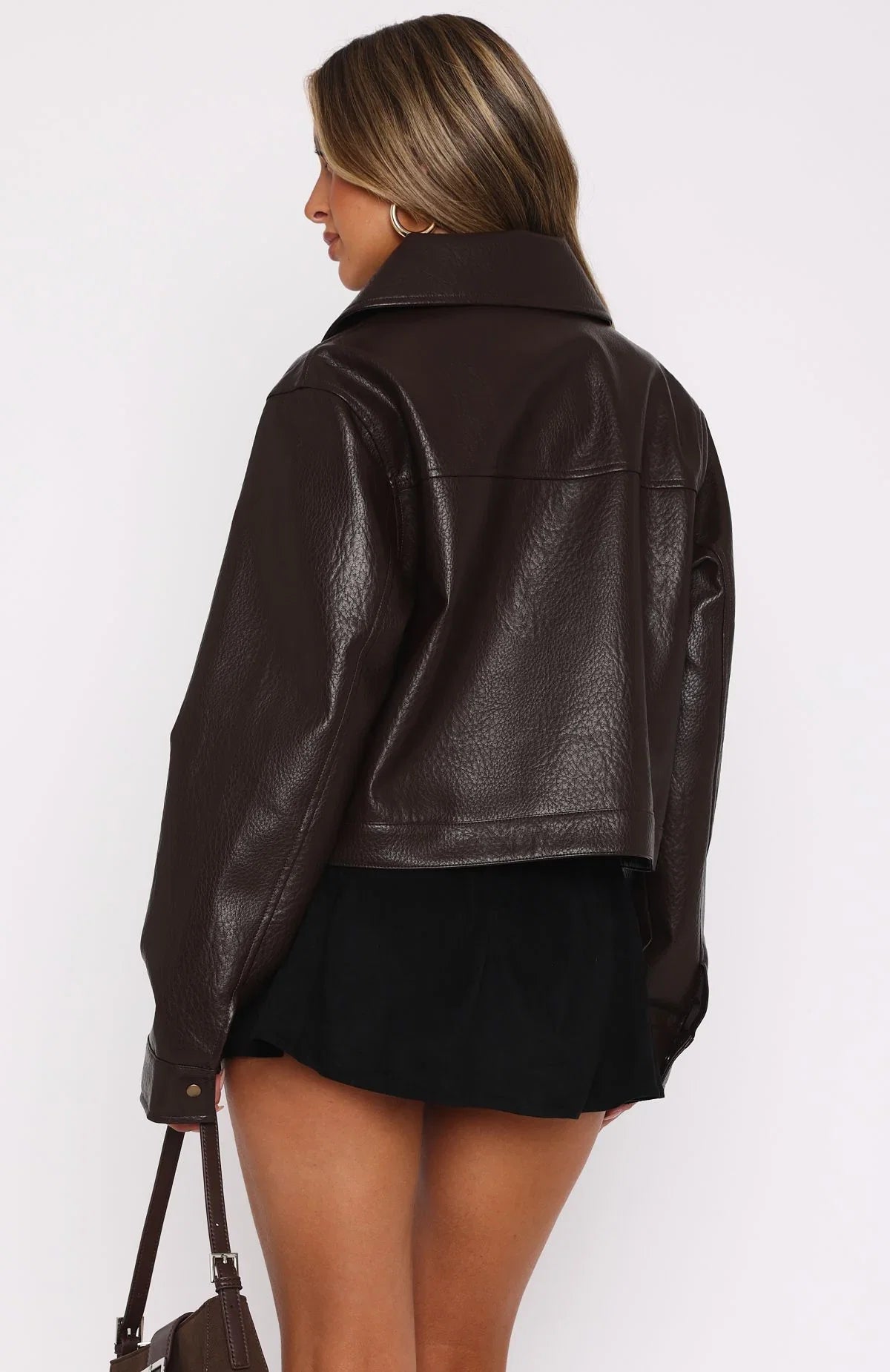 Nobody Told Me PU Jacket Chocolate