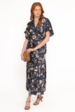 Laurent Midi Dress Navy Cream Floral