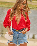 Caylen Pocketed Button Down Top