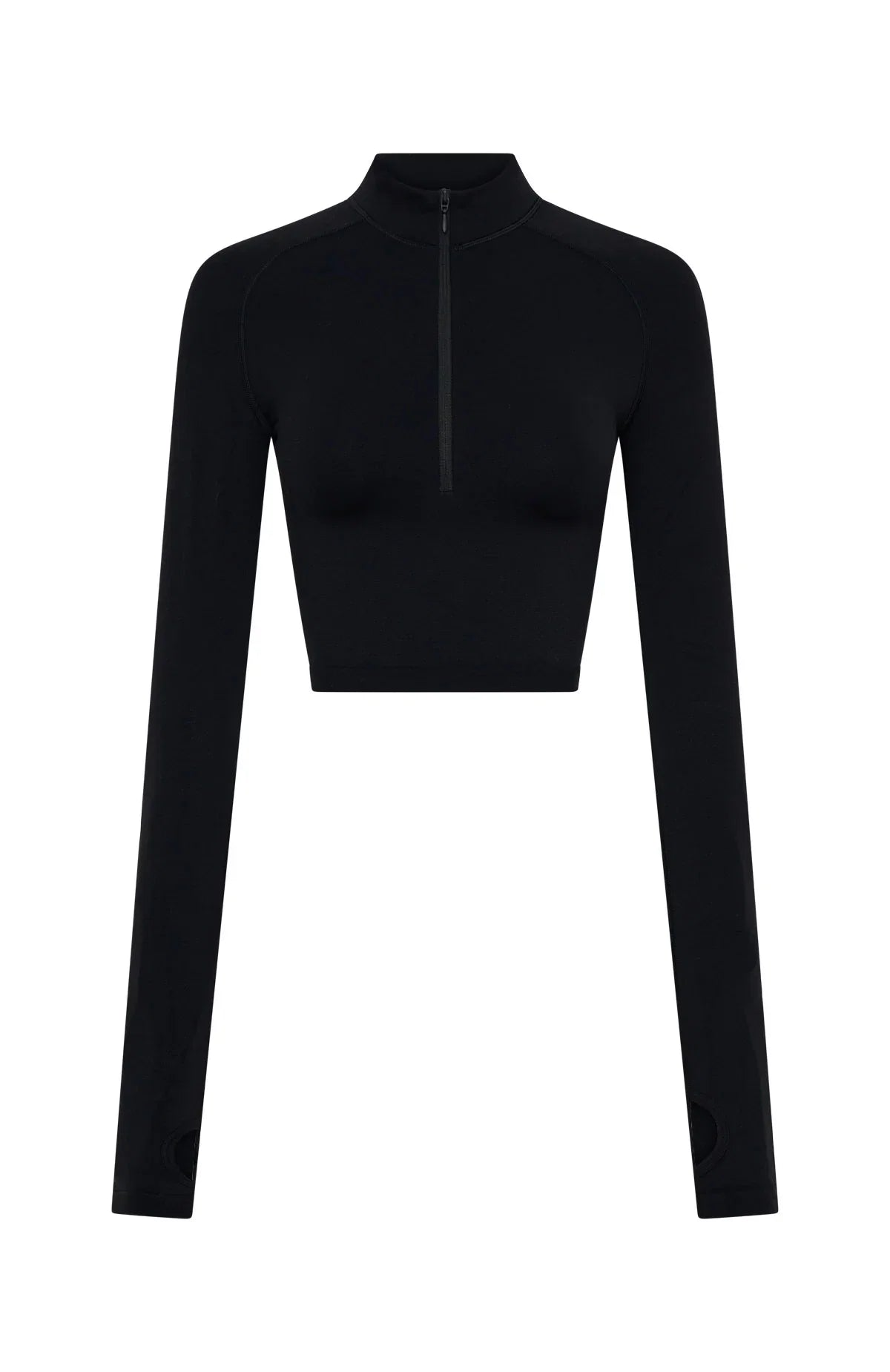 Stride Seamless Zip Long Sleeve Black