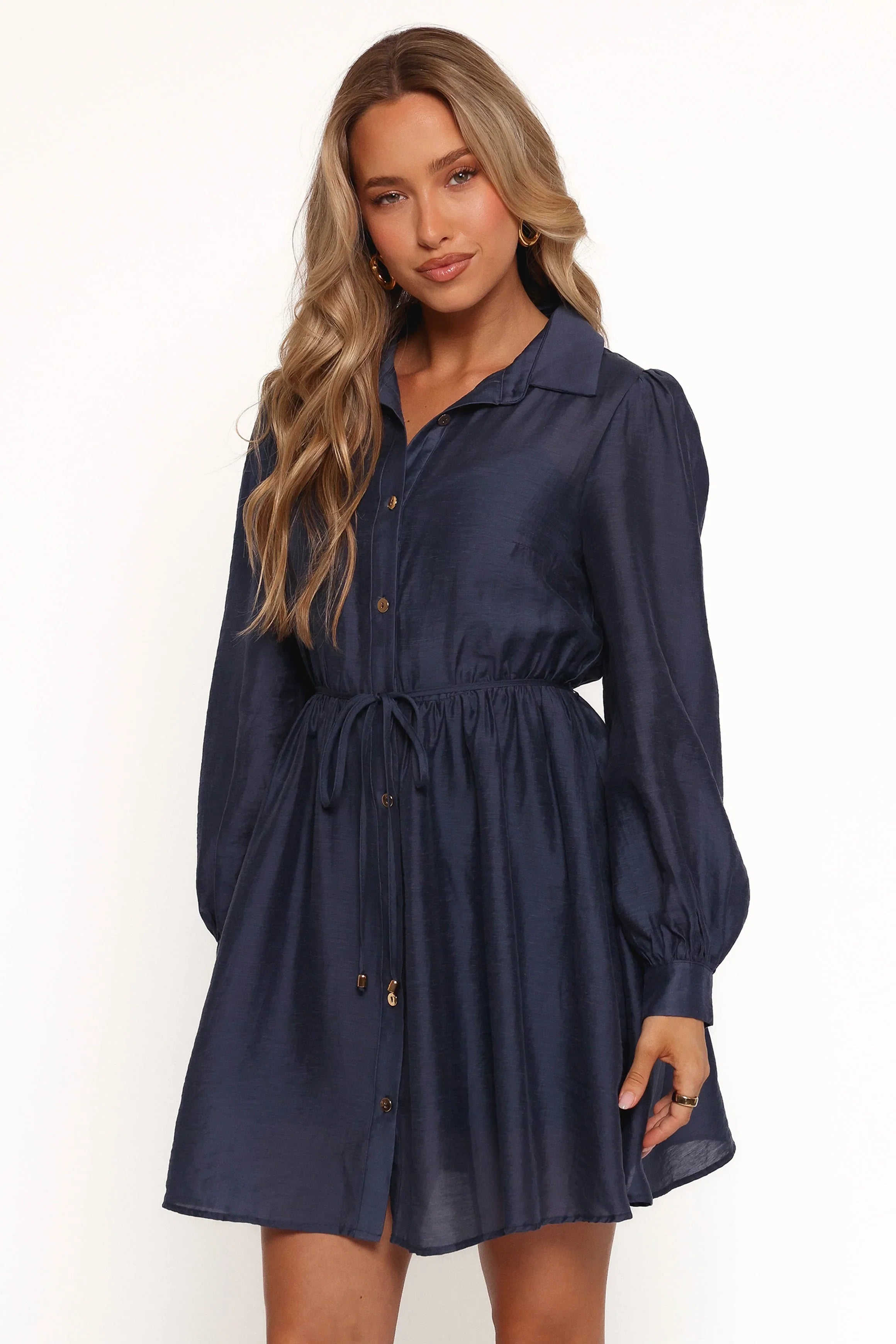 Everett Long Sleeve Mini Dress Navy