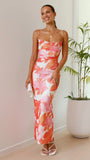Ashley Maxi Dress Pink Orange Floral