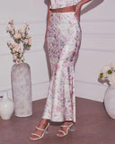 Tea For Two Floral Satin Maxi Skirt