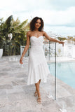 Melanie Strapless Midi Dress White