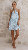 Maja Mini Dress Coral Blue