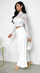 Leona Elasticized Wide Leg Pants Ivory