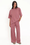 Wilda Knit Pant Pink Red Stripe