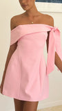 Halen Off Shoulder Mini Dress Pink