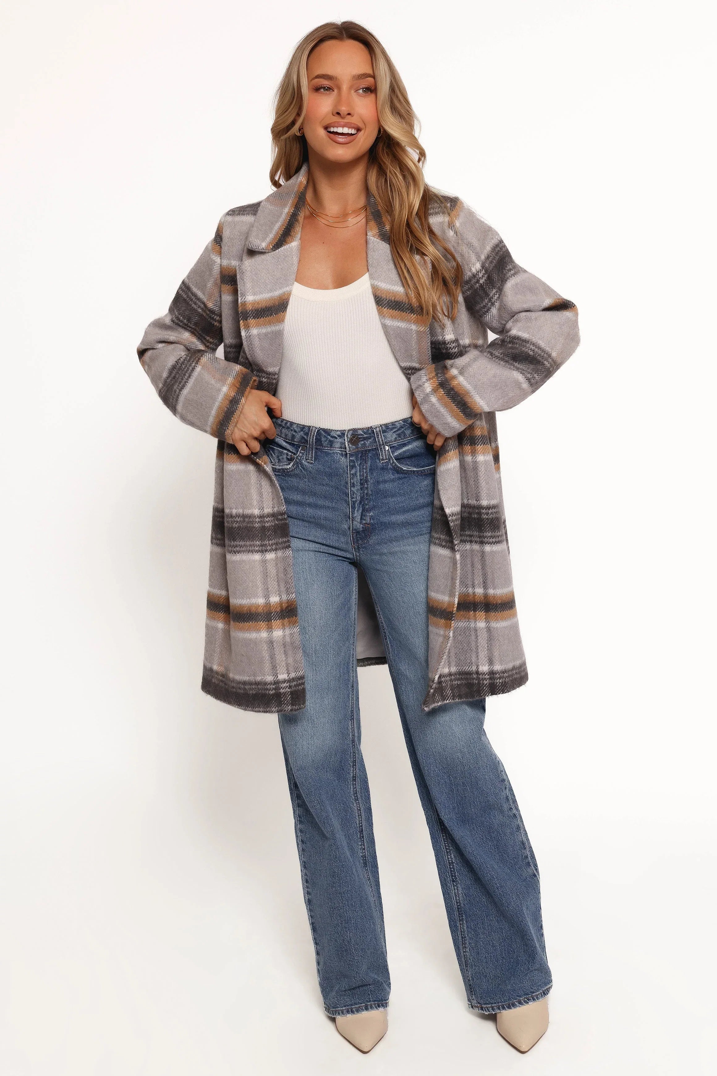 Zella Long Coat Grey Multi