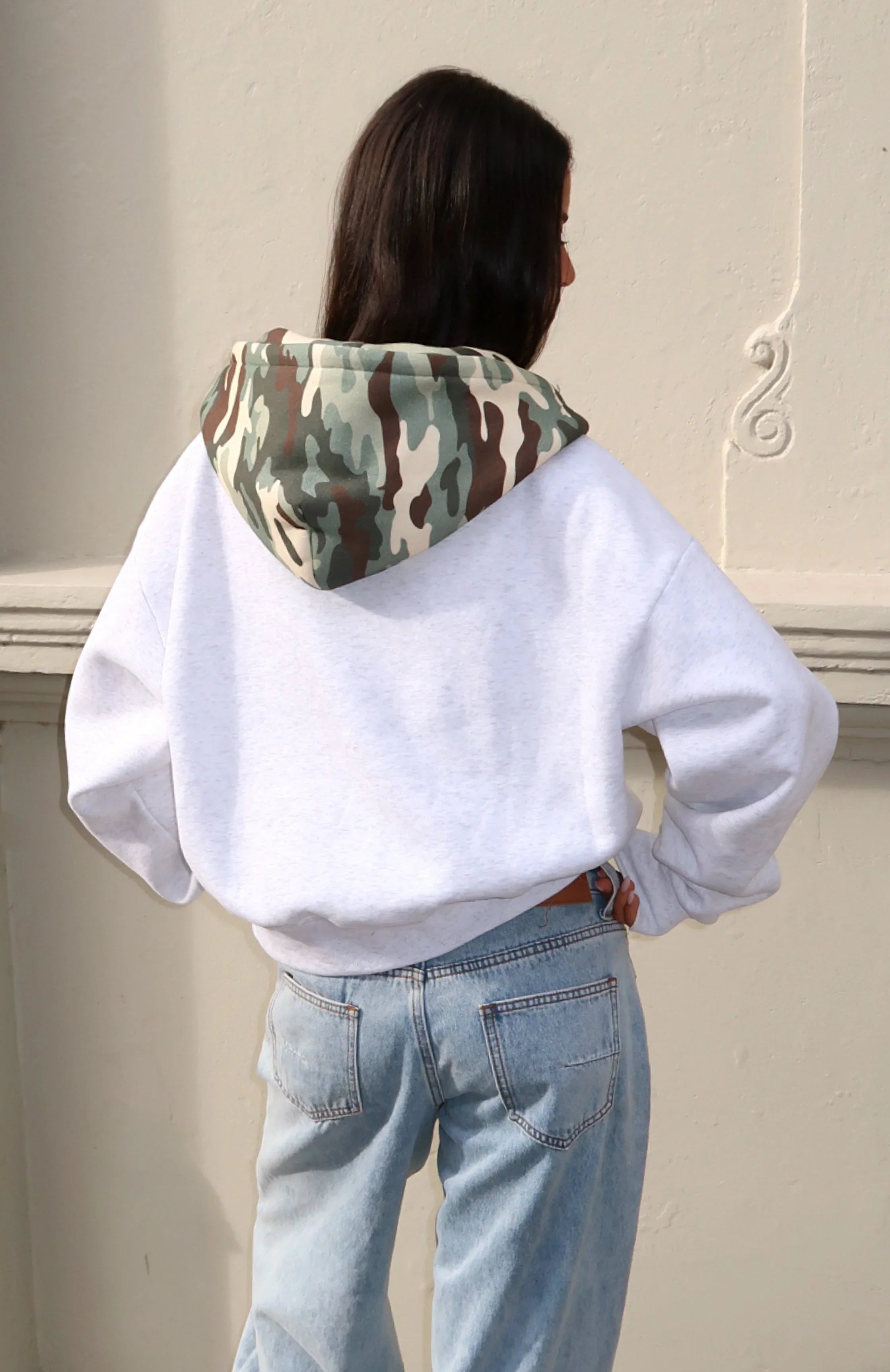 Studio 17 Winona Boxy Zip Front Hoodie Grey Marle