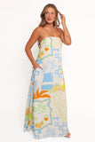 Kaelani Strapless Maxi Dress Multi Print