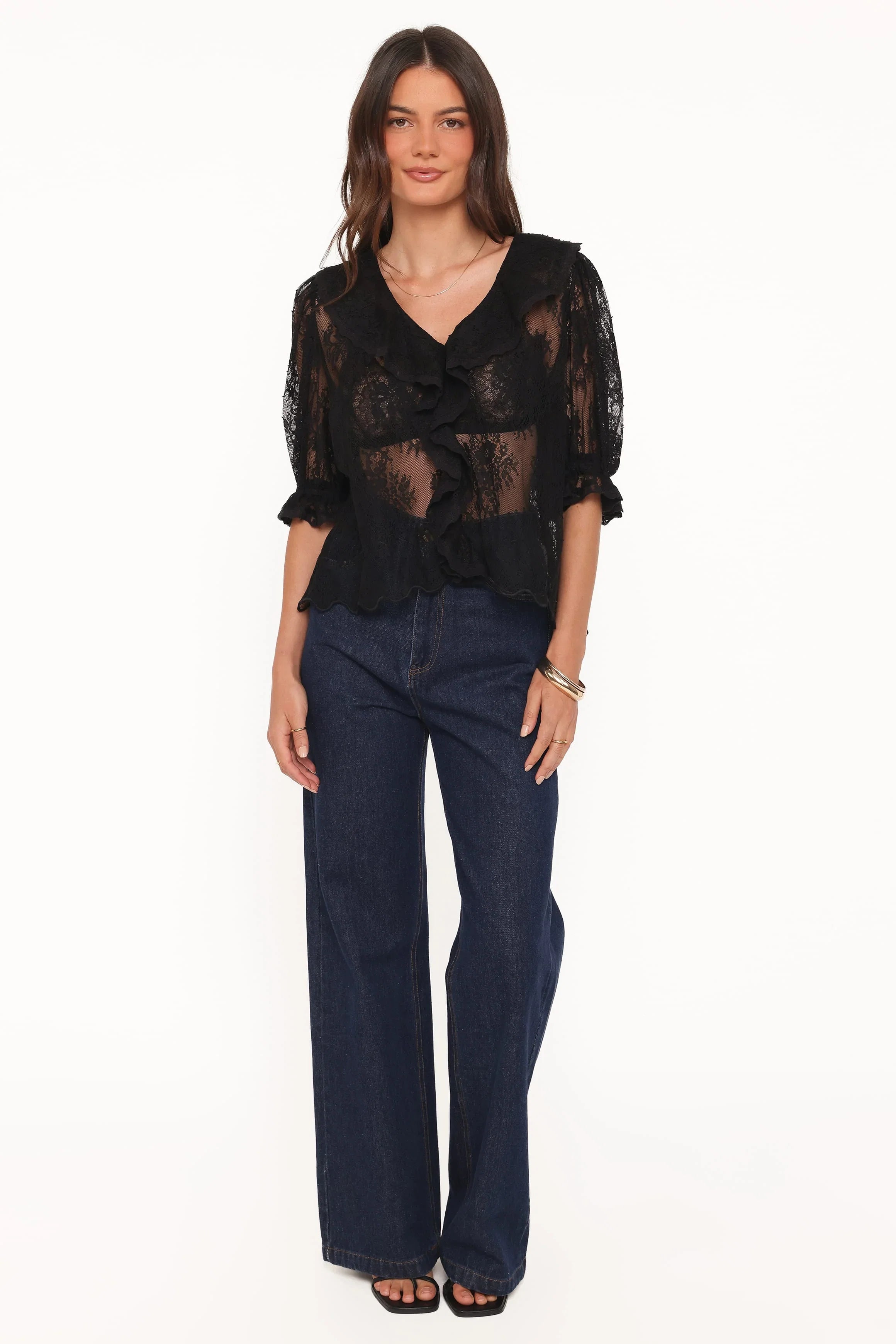 Adhanna Lace Top Black