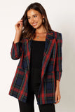 Vivienne Plaid Blazer Red Navy Multi