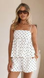 Fiana Top White Black Polka Dot