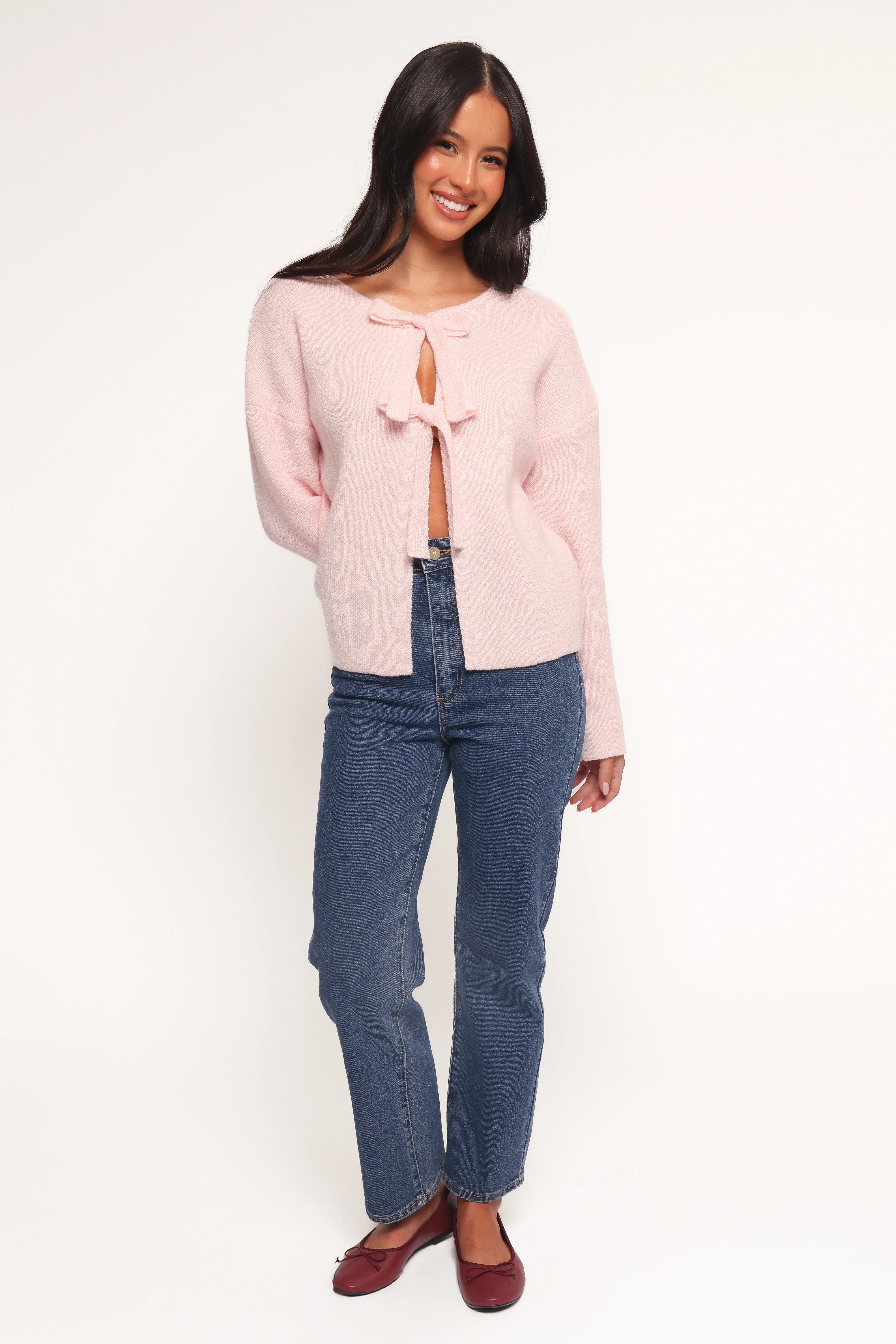 Arden Bow Cardigan Pink